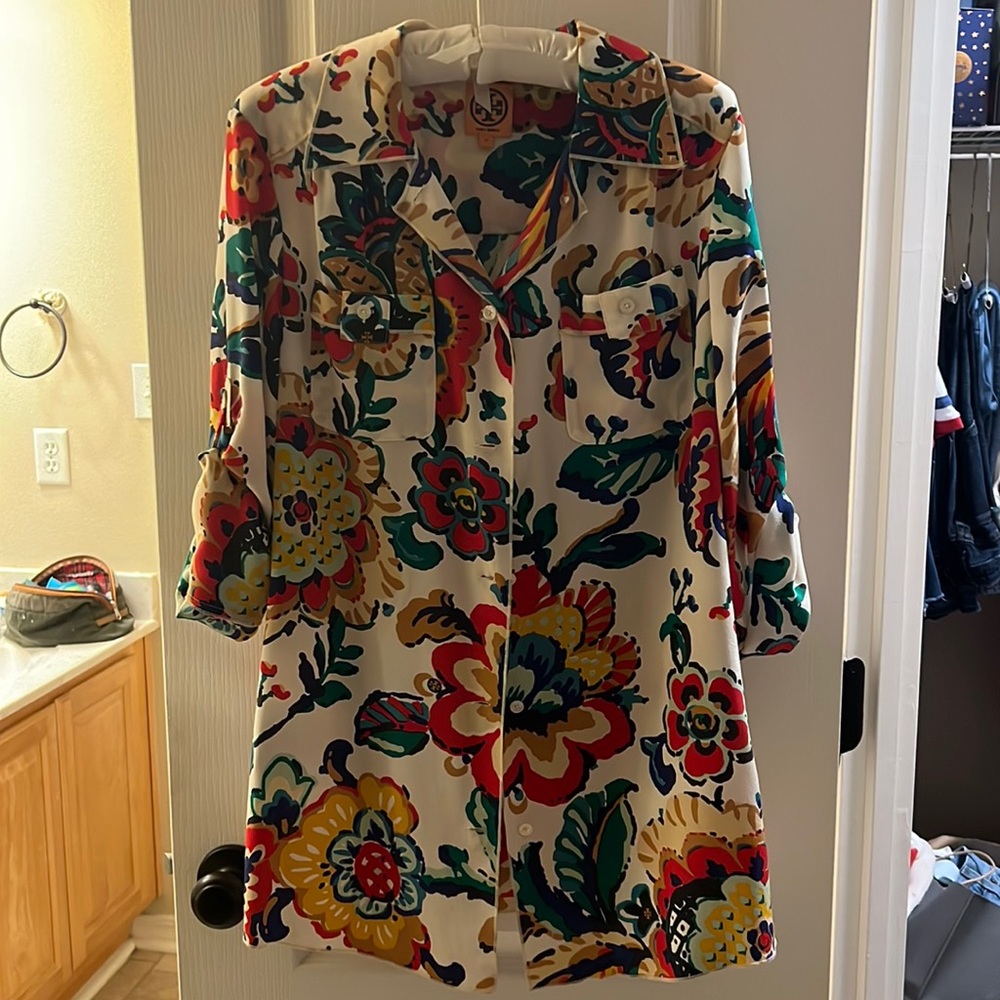 Tory Burch silk Blouse Sz M